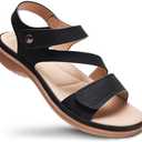 Littleplum Womens Sandals Arch Support – Comfortable Flat Sandals for Women, Summer Breathable Adjustable Orthotic Walking Shoes for Beach,Travel, 39