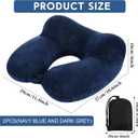 Sintuff 2 Pack Inflatable Travel Pillow for Airplanes Inflatable Neck Flight Pillows with Compact Bag and Blindfold for Traveling, Airplane, Train, Car, Office(Blue and Dark Gray)