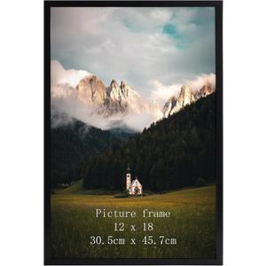 Giftgarden 12x18 Picture Frame Black, 12 by 18 Thin Poster Photo Frame for Gallery Wall Display, Single