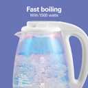 Hamilton Beach 1.7L Electric Tea Kettle, Water Boiler & Heater, LED Indicator, Built-In Mesh Filter, Auto-Shutoff & Boil-Dry Protection, Cordless Serving, Iridescent Clear Glass (41055)