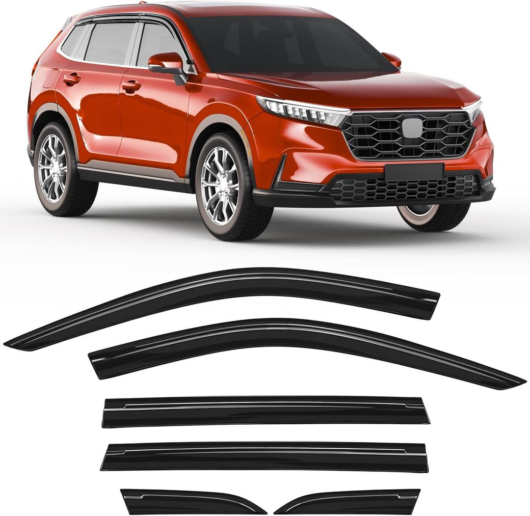 CZShiYue 6-PCS Extra-Thick Rain Guards Fit for Honda CR-V CRV 2023 2024 2025 2026 Extra Durable Tape-on Window Rain Guard Window Deflectors Vent Shades Window Visor Vent Visors Exterior