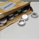 Biugaaufai 44 Pieces 2 oz Tin Cans with Clear Window, Round Metal Tins Screw Top,2 oz Metal Round Cans with Clear Lid for Kitchen Office Candles Candies and Gifts Holding