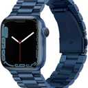 Tasikar Band Compatible with Apple Watch Band 49mm 46mm 45mm 44mm 42mm Premium Stainless Steel Metal Replacement Strap Compatible with Apple Watch Ultra 2 Ultra Series10 9 8 7 6 5 4 3 2 1 SE, Blue