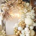 2 x PartyWoo Neutral Balloon Arch Kit Garland 142pcs Different Sizes of 18 12 10 5 Inch Off White Sand Cream Ivory Gold Confetti Boho Balloons for Bridal Baby Shower Engagement Birthday Party Decorations