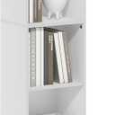Furinno LUDER Book Shelf, 5-Tier Modern Bookshelf, Bookcase with 1 Door Storage Cabinet, 9.3 x 12 x 52, for Organization and Storage, for Living Room, Bedroom, Home Office, White