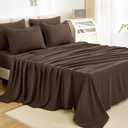 Litanika California King Comforter Set Brown - 7 Pieces Bed in a Bag Cal King Bedding Comforter Sets, Plain Lightweight Bed Set with Comforter, Sheets, Pillowcases & Shams