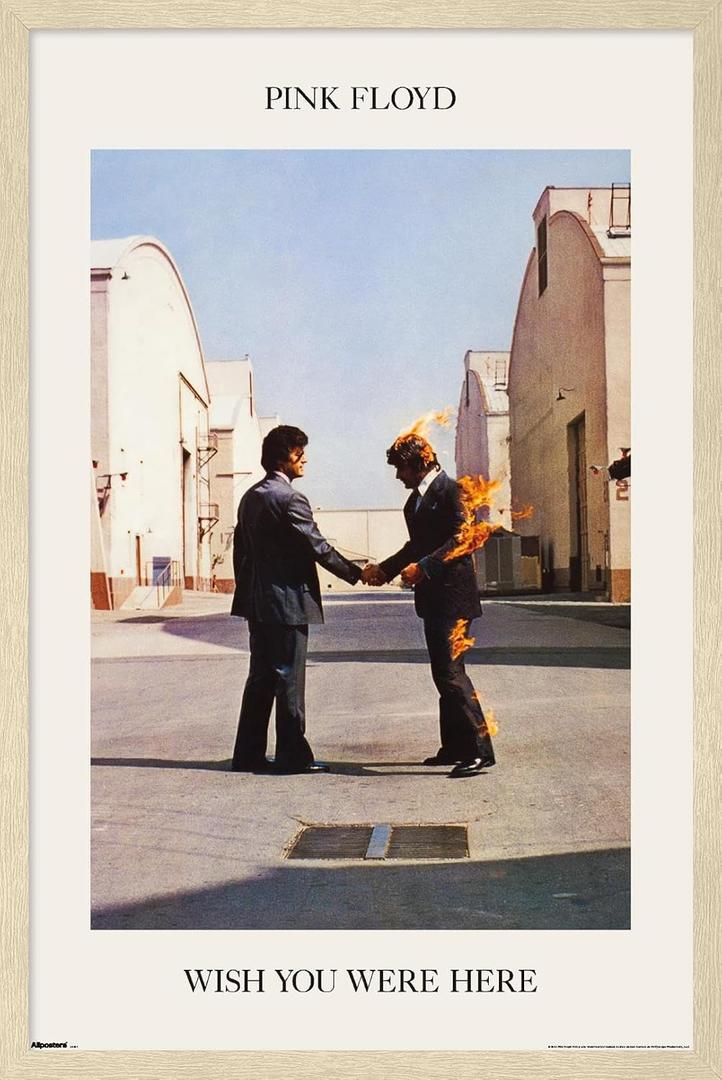 Trends International Pink Floyd - We Wish You Were Here Wall Poster, 34L x 22.4W, Blonde Framed Version