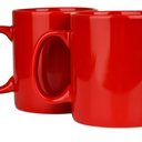 30oz Super Large Ceramic Coffee Mugs Large Handles Set of 2 (Red)