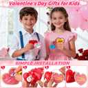 28 Pack Valentines Day Gifts for Kids Classroom Mochi Squishies Fidget Toys Filled Heart with Valentines Cards for Kids School, Valentines for Class Valentines Exchange Cards Party Favors Prizes