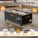 Under Bed Storage with Wheels, 12" Height Under Bed Storage Extra Deep Under Bed Storage Containers, Perfect for 14'' Bed Frame, No Assemble Metal Rolling Underbed Storage for Clothes Shoes Blankets