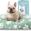 Dog Beds for Small Medium Dogs, Cute Thick Dog Bed for Crate Kennel, Fluffy Pet Bed with Removable Washable Cover and Anti-Slip Bottom, 30"x 20", Green Paw
