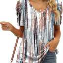 XIEERDUO Womens Summer Shirt V Neck Casual Tshirts Puff Sleeve Tops for Women Solid Color XS-3XL (White, S)
