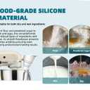 2026 Upgraded Extended KitchenAid Flour Funnel Attachment for Stand Mixer, Add While Mixing Without Stopping, No Flour Explosion, Platinum-Cured Food-Grade Silicone, Foldable, Dishwasher Safe(White)