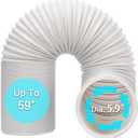 BEWAVE Portable Air Conditioner Hose, Portable Exhaust Vent Hose with 5.9 Inch Diameter, Universal Replacement AC Vent Hose Length up to 59"