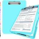 ANZNKU Clipboard with Storage, 13x9.6 Nursing Clipboard Foldable, Storage Clipboards with Pen Holder, Letter Size Clip Board Folder for Teacher Nurse Work, School & Office Supplies(Mint Blue)