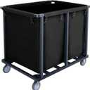 Commercial Laundry Cart with Wheels,600 lbs Heavy Duty Industrial Laundry Cart with Steel Frame and Oxford Cloth Bag,Commercial Laundry Basket for Home,Hotel,Housekeeping,400L(Black)