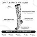 Compression Socks Knee High Circulation Support Socks For Women Men Athletic Running Hiking Travel (White)