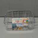 STORi 5-Compartment Clear Plastic Organizer | Rectangular Divided Makeup and Vanity Storage Bin and Office Desk Caddy | Scalloped Wall Design | Made in USA