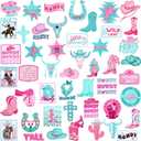Tigeen 48 Pcs Western Trucker Iron on Patches Funny Cowboy Cowgirl Social Club Embroidered Hats Patch for Clothes Jeans Pants Backpack Sew on Applique DIY Accessory