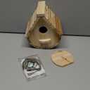 STARSWR Bird House for Outside,Bird Houses Outdoor, Natural Wooden Bird House Clearance Bluebird Finch Cardinals Hanging Birdhouse for Garden Viewing