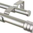 Double Curtain Rod silver, 32"-144" 