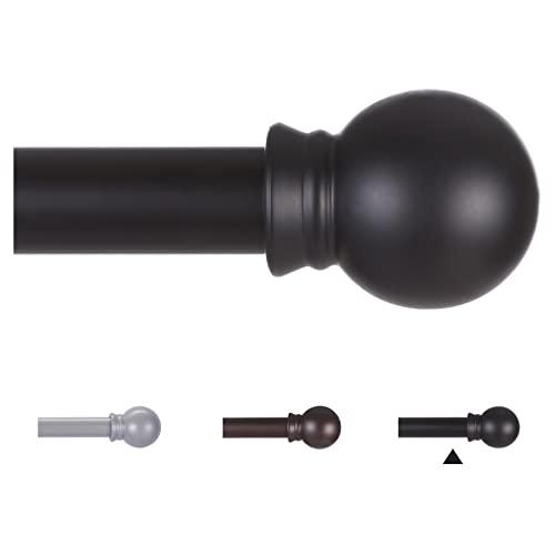Thestoa Curtain Rods for Windows 48 to 84-92 inch, 5/8" Matte Black Curtain Rod, Stainless Steel Small Curtain Rods for Bedroom, Living Room,Kitchen,Farmhouse, Outdoor Curtain rod Black, Set of 2