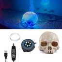 Carefree Fish Aquarium USB LED Light 2Inch Air Stone Timer with 3Ft SiliconeTubing Fish Tank Bubbler and Halloween Skull Deocr for Freshwater and Saltwater Fish TankNot Included Air Pump