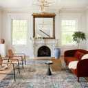 Loloi Margot Collection MAT-02 Terracotta/Lagoon 7'-6" x 9'-6" Area Rug feat. CloudPile, No-Shed Easy Clean Large Patterned Area Rug for Living Room, Bedroom, Dining Area