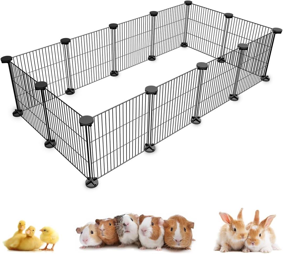 CHEGRON Guinea Pig Cages with Liner 48x24x12inch C&C Small Animal Cage Pet Puppy Dog Playpen Indoor Rabbit Chinchilla Hedgehog Habitat Fence DIY 12PCS Metal GridsNote: Without Cushion (12pcs without pads)