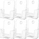 MaxGear Acrylic Brochure Holder 6 x 8 inch, Display Stand Plastic Clear Flyer Holders for 5.5 x 8.5 inch, 5 x 7 inch Menu, Literature, Trifold Pamphlet, Magazine, Countertop or Wall Mount, 6 Pack