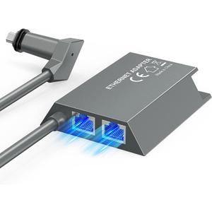 LUCMO Multi Ports Starlink Ethernet Adapter for Starlink Gen 2 Wired External Network, 2 Ports Starlink Ethernet Adapter 1 to 2 [2 Devices Networked Simultaneously] - Up to 1 Gbps