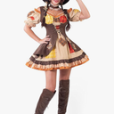 Spooktacular Creations Women Brown Scarecrow Dress with Hat, Collar Costume Set for Adult Halloween Dress Up Party Cosplay
Size-M