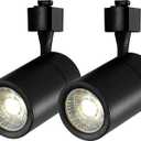 Black LED Track Lighting Heads 2 Lights, 20W High Brightness Track Lights 4000K Natural Light Adjustable Angle Track Lighting Fixture (Black4)