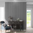 Oxdigi Grey Wood Slat Peel and Stick Wallpaper - Textured Faux Wood Panels, Waterproof & Removable Contact Paper for Kitchen, Bedroom, Bathroom - Easy Install 35.4x196 Inch