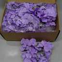 MECCANIXITY Silk Artificial Hydrangea Flowers, Light Purple Artificial Flowers Heads with Stems, Full Hydrangea Flowers for Wedding Centerpieces, Party Decoration 30Set