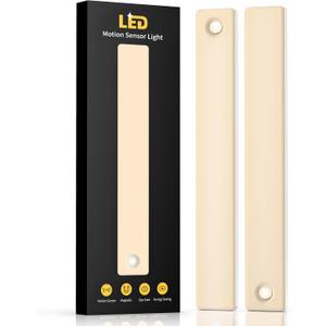 13 Inch Under Cabinet Lighting 3000K Warm White, Motion Sensor Wireless LED Closet Lights, USB Rechargeable Dimmable Lighting for Kitchen & Bedroom