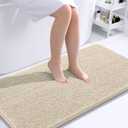 OLANLY Bathroom Runner Rugs 44x24, Extra Soft Absorbent Chenille Bath Rugs, Rubber Backing Quick Dry, Machine Washable Long Bath Mats for Bathroom Floor, Tub and Shower, Home Decor Accessories, Sand