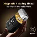 Electric Foil Shaver for Men: Mini Electric Razor for Face/Beard - 3 Floating Blades Cordless Razor with LED Display - IPX7 Waterproof Wet Dry Shaving for Travel & Home, USB Type C