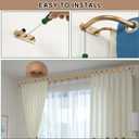 Double Curtain Rod for Window 48-84 Inch, Antique Gold Double Curtain Rods, Room Darkening Wrap Around Double Window Rods, Adjustable 1-Inch Front and 5/8 Inch Back Double Drapery Rod