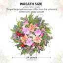 24 Inch Spring Wreath Artificial Wreaths for Front Door Summer Wreath with Dahlia Red Cardinals & Purple Berries, for Front Door Porch Window Farmhouse Year-Round Floral Decor Front Door Wreath