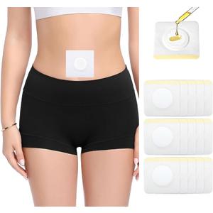 2 x 50pcs Disposable Castor Oil Pack Wrap Belly Button(Oil Not Included),Castor Oil Patches Self-Adhesive CastorOil Wrap Organic Cotton