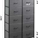 WLIVE Tall Dresser for Bedroom with 10 Drawers, Chest of Drawers, Grey Dresser for Closet, Hallway, Living Room, Entryway, Dark Grey