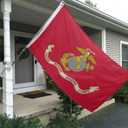 Marine Corps Flag - 3x5 Outdoor Double Sided Embroidery - USMC Flag, Heavy Duty Polyester, Super Durable