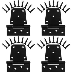 Heavy Duty Gate Hinges 3.5 inch 4 Pack Extra Thick Industrial T Hinges Barn Door Hinges Shed Door Hinges for Large Wooden Gates Wood Fence Outdoor - Black Iron Finish (Screws Included)
