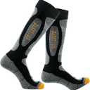 RANDY SUN Waterproof Socks, [SGS Certified] Women's Knee-High Performance Walking and Hiking the Rain Socks Easy Washing And Dry Fast Socks Seamless Stitching Socks Gifts For Mom, Black&Grey Small