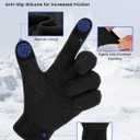 Thermal Touch Screen Gloves, Windproof Anti-Slip Winter Running & Cycling Sports Gloves, Snug Fit for Men & Women (Black)