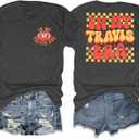 Retro in My Gameday Era T-Shirt Women Football Shirt Team Fan Tshirt Football Lovers Fans Gift Top (Gray, S)