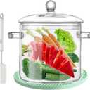 Clear Glass Simmer Pot with Lid for Cooking Potpourri Cookware Saucepan 3L 101OZ Large Pots for Stove Top Visions Stockpots Pan Big Safe Borosilicate Pans (3.2 Quarts)