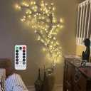 Enchanted Willow Vine Lights with Remote, Christmas Fall Decorations Indoor Room Decor, 8 Modes Artificial Plants Lighted Willow Vine Lights, Wall Decor for Room Decor, Wall Light