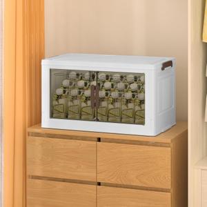 Storage Bins - 1 Pack Closet Organizers, Collapsible Open Front Bins With Lids for Home, Kitchen
